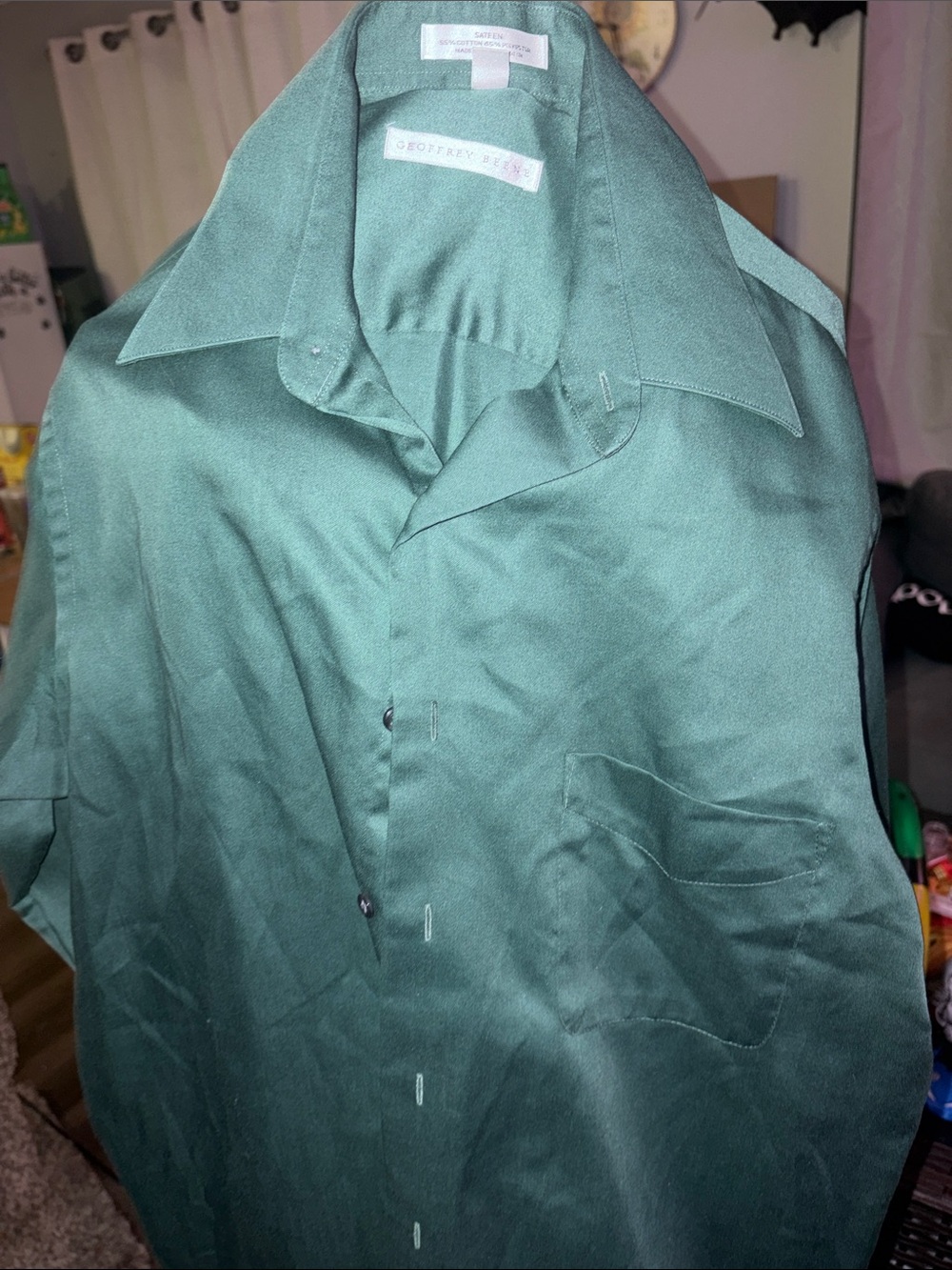 Geoffrey Beene Forest Green Button-Up Shirt Jacket